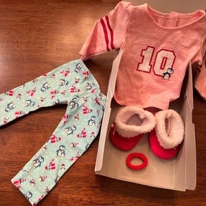 American Girl Holiday Penguin PJs for 18” Doll